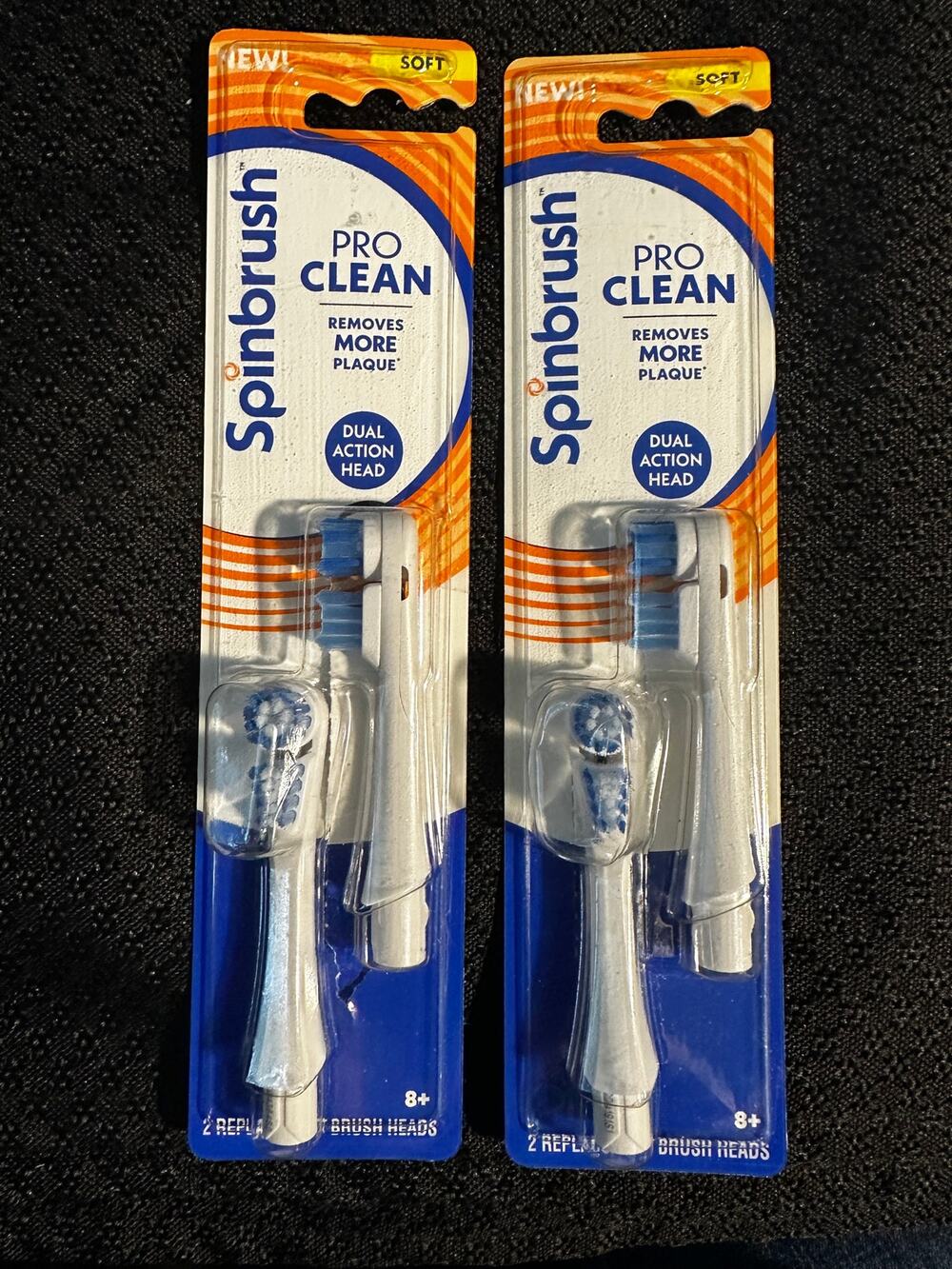 (4) Spin brush Pro Clean Replacement Heads Soft open box